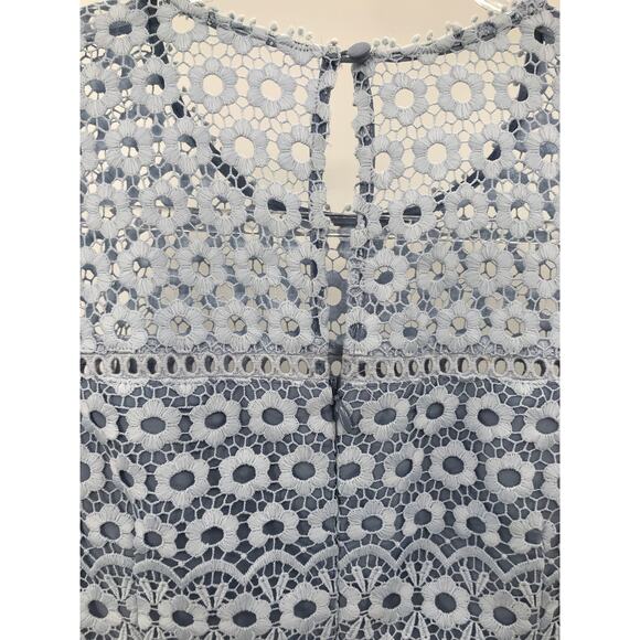 J. Crew Daisy Lace Bell Sleeve Sheath Dress 6 Petite Light Blue Easter - Picture 6 of 11